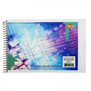 Caderno Desenho Cartografia 60 Folhas Capa Dura Espiral Milimetrado Sortido com 6 Unidades - Maxima