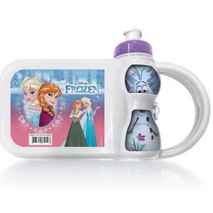 Lancheira Plástica com Garrafa Squeeze Frozen - Plasduran