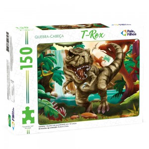 Quebra Cabeca Dinossauro T-rex com 150 Peças - Pais e Filhos