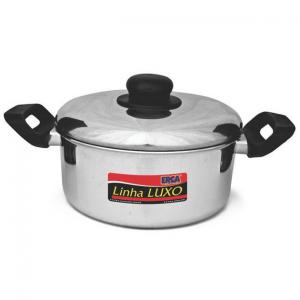 Panela Aluminio Luxo com Alça de Plástico com Tampa Número 16 1,3Lt - Erca