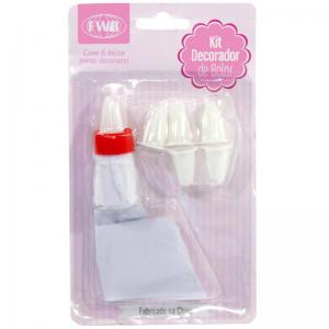 Kit Confeiteiro Plástico com Saco e 6 Bicos - Fwb