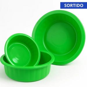 Conjunto Bacias Plásticas Multicor 3 Peças - Ercaplast