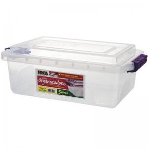 Caixa Organizadora Plastica 5Lt com Trava (12X34,5X21,5Cm) - Ercaplast