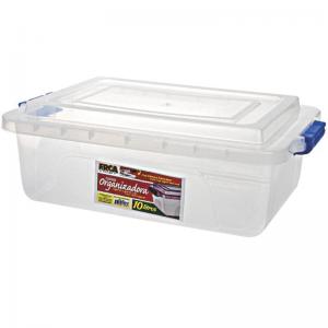 Caixa Organizadora Plastica 10Lt com Trava 14X42,5X28Cm - Ercaplast