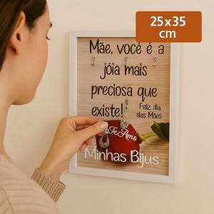 Quadro Decorativo Porta-Bijuterias 25X35Cm - Presente Mães
