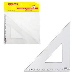 Esquadro Plastico New Line Cristal 45 Graus 26Cm - Waleu