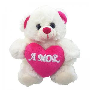 Urso de Pelúcia Coração Frase 20Cm Presente Namorados Decoração Romântica