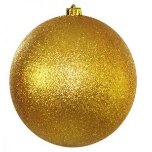 Bola Natal 200Mm  Decorada com Glitter Dourado - Paraná