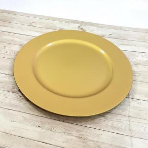 Sousplat Redondo Liso Fosco Dourado 33 Cm - Yins Home