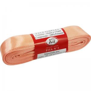 Fita de Cetim Salmão 15Mmx10M Kit Artesanato