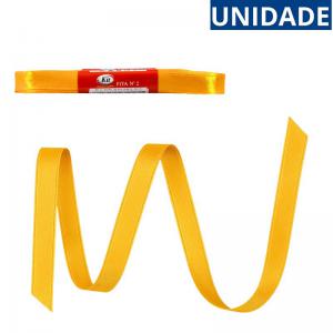 Fita Cetim Amarelo Ouro 10Mmx10M Decoração
