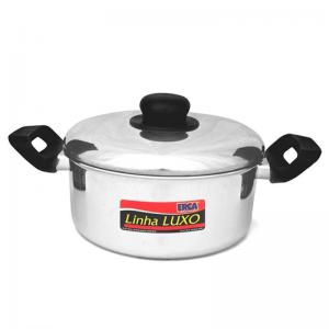 Panela Aluminio Linha Luxo com Alça de Plástico com Tampa Numero 18 1,8Lt - Erca