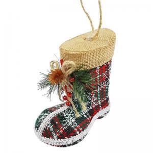 Bota Natalina Decorada Pinha 13Cm Rio Master