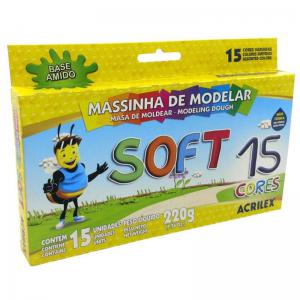 Massa Modelar de Amido Soft com 15 Cores- Acrilex