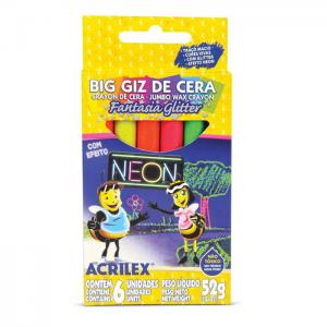 Giz de Cera Fantasia Big 6 Cores - Acrilex