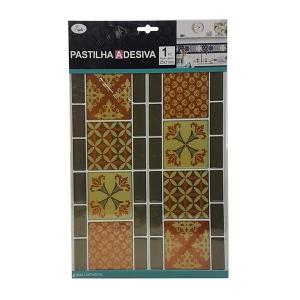 Pastilha Adesiva Decorado Stripe Laranja 25X31Cm - Brascontin