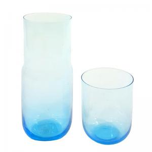 Moringa Vidro com Copo Azul 700Ml 22Cm - Wincy