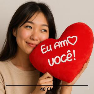 Almofada Pelúcia Coração 30X40Cm Eu Amo Voce - 313 Conf - Ddn