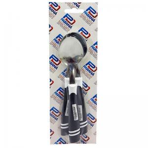 Colher de Mesa Aço Inox Cabo Preto 3 Unidades Martinazzo
