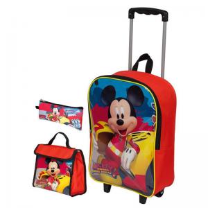 Mochila Rodinha Mickey com Lancheira e Estojo - Sestini
