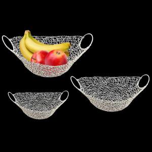 Fruteira Telada Metal Barca 3 Peças Decoração