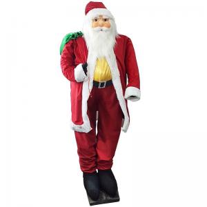 Papai Noel em Pe Roupa Tradicional Vermelho com Saco Presente 100Cm - Gravata
