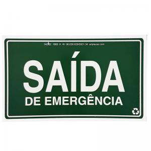 Placa Aviso Fotolumi Saída de Emergência - Tamoio