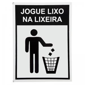 Placa Aviso Jogue Lixo na Lixeira - Tamoio