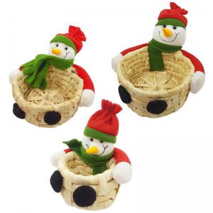 Cesto de Palha com Boneco de Neve - Zein