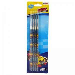 Pincel Redondo Mickey Cartela com 4 - Etipel
