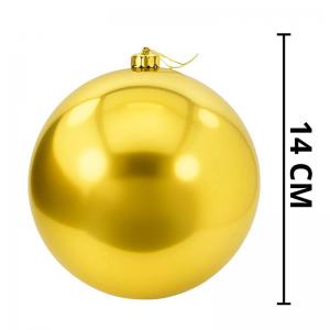 Bola Natal 140Mm Decorada Metalizada Dourado - Wincy Natal