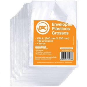 Envelope Plástico Ofício Grosso 24X33Cm Dac 100 Unidades