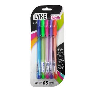 Caneta Esferográfica Unik 1.0Mm com 5 Colorida - Like