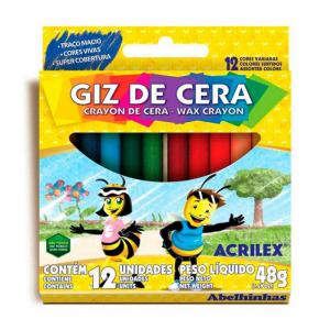 Giz de Cera Curto 12 Cores - Acrilex