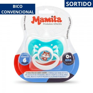 Chupeta Mamita Convencional Bolinha Sortidas Número 2 +6 Meses - Mamita
