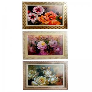 Quadro de Parede com Moldura 50X70 Rosas Sem Vidro - Benfica