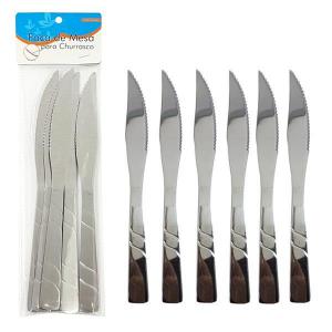 Faca de Churrasco Aço Inox 6 Peças Fu Xing