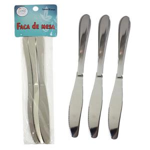 Faca de Mesa Aço Inox Elegante Fu Xing 3 Peças