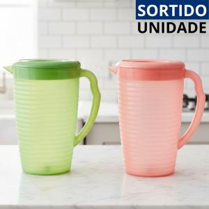 Jarra Plastica com Tampa Prisma Colorida 2 Litros - Decorplast