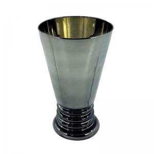 Vaso Espelhado Ônix Vidro 27X15Cm Decoração Luxo