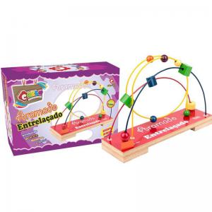 Jogo Educativo Madeira Pedagogico Aramado Entrelaçado - Carlu - Qtn/Crn/Jed/Ddc