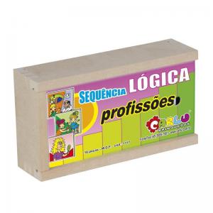Jogo Sequencia Lógica Madeira Profissões - Carlu - Ddc/Qtn/Jed/Crn