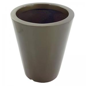 Vaso Dixie Conico Polietileno Pintura Alto Brilho Bronze 40X34Cm - Nature Flores