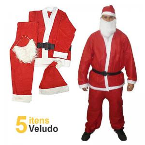 Roupa Papai Noel Completa Veludo Tamanho Único - Centro Oeste