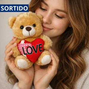 Urso Pelucia com Coração e Frase 20Cm - Fizzy - Ddn