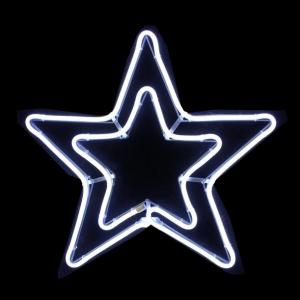 Pisca Natal Estrela Sequencial Neon Branco Quente com 8 Funções- Centro Oeste