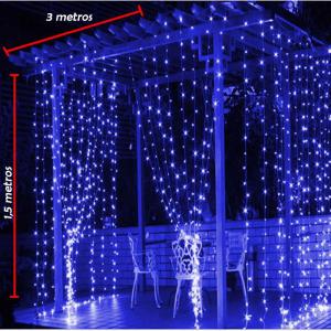 Pisca Natal Led Azul 300 Lâmpada Sequencial - C.o