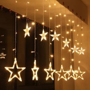 Pisca Natal Cascata Led Branco Quente 138 Lampadas com Estrela 220V/3Mt -  C.o