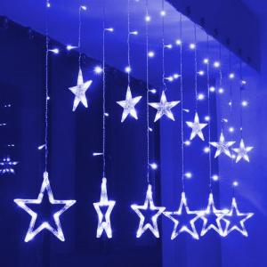 Pisca Natal Cascata Led Azul 138 Lampadas com Estrela 127V/3Mt -  C.o