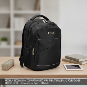 Mochila Escolar com Compartimento para Tablet Pequena 12 Polegadas - Centro Oeste